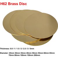 Disque en laiton H62, diamètre 25mm - 200mm, épaisseur 0.8mm 1mm 1.5mm 2mm, joint en laiton, plaque ronde en cuivre pur, coupe de pièces en laiton