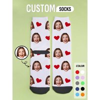 Custom Face Socks Personalized Photo Socks Customizable Funny Socks with Your Picture Two Sizes Available Unique Gift for Couple