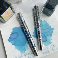 Hongdian A6 Hollow Piston Metal Fountain Pen 6# Nib Writing Ink Pen EF F Nib School Office Supplies Gift Pens for students