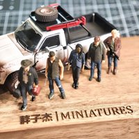 1/64 Static Figurines Walking Dead DIY Hand-painted Resin Model Figure Daryl Rick