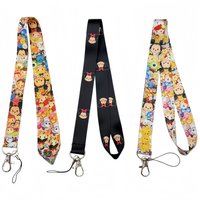 Disney Songsong Cartoon Keychain ID Broch Hanging Rope Cute Stacking Music Phone Neck Strap with Keyring Phone Accessories