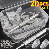 Eyeglasses Nose Pads with Screwdriver DIY Soft Silicone Air Chamber Glasses Replacement Repair Tools Anti-slip Nose Pad Screw