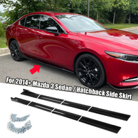 Universal 86.6 Inch 2.2M Side Skirts Rocker Panels Extensions For 2014+ Mazda Accessories Mazda3 Sedan Hatchback Gloss Black 8Pc