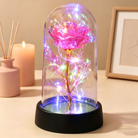 Light Pink LED Artificial Rose Flower Creative Valentine's Day Gift Luminous Light Up Home Decoration Mother's Day Wedding Decor