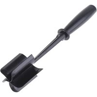 Manual Meat Chopper with Long Handle, Heat Resistant Ground Beef Shredder and Masher, 5 Pinwheel Blades, Black