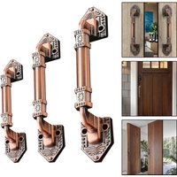 European Antique Exposed Aluminum Alloy Door Handle Push-Pull Door Handle Furniture Wood Barn Door Handle Drawer Flush Handles