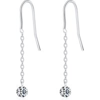 MODIAN 0.3CT Moissanite Tassel Hook Earrings For Women 925 Sterling Silver Simple Dainty Sparkling Drop Earrings Fine Jewelry