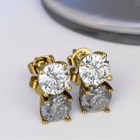 0.1ct-2ct D Color Certified Moissanite Stud Earrings Lab Created Diamond 925 Sterling Silver Wedding