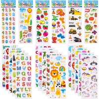 5 Sheets Kids Stickers Puffy Stickers for Children Birthday Christmas New Year Gift for Girl Boy Scrapbooking Cartoon Stickers