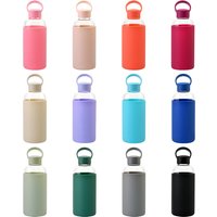 600ml Glass Bottle,Single Layer,Silicone Cover Heat Insulation,Portable Handle,High Boron Glass,Sports,Students,Lovers,Handy Cup