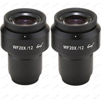 2PCS 1PCS Adjustable WF20X WF20X/12MM High Eye Point Wild Field Eyepiece For Stereo Binocular Trinocular Microscope 30MM Size