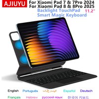 Magic Keyboard Folio For Xiaomi Pad 7 2024 Mi Pad 7 Pro 11.2" Tablet Smart Case for Xiaomi Pad 8 Spanish German keyboard cover