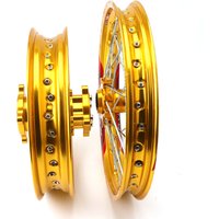 Dirt Pit bike 12/14 inch gold 15mm Front 1.40x14 Rear 1.85x12 inch aluminium Wheel Rim with CNC Hub For KAYO HR-160cc TY150CC