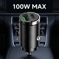 Mini 100W Car Charger Dual Port USB C PD And QC Fast Charging Cigarette Lighter Adapter Flush Fit For Smart Phones Tablets