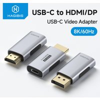 Hagibis USB C Female to HDMI/DisplayPort Male Adapter Laptops to External Monitor 8K60Hz Connector Type-C to HDMI/DP Conventer