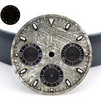 VK63A Daytona dial high-quality green glow in the dark 29mm watch dial silver hand fit for VK63 movement men's watch accessories