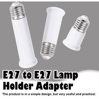 E27 to E27 Extender Lamp Holder Lengthened Socket For Led Bulb White-Shell Converters Base 220V 65-120Mm Head Adapter Holders