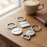 Custom Metal Keychain Various Shape Zinc Alloy Car Bag Key Ring Chain Laser Engraved Stainless Steel Keyring Bottle Opener Gift