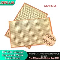 5/10PCS DIY 6.4x9.5 6.4*9.5CM Prototype Paper PCB Universal Experiment Matrix Circuit Board Single Row Continuous Hole 64x95MM
