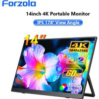 FORZOLA 14 Inch 4K UHD Portable Monitor 3840*2560 IPS Screen TypeC External Display with Stand 75X75 for PS5/4 Phone Xbox Laptop