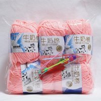 New 5Pcs 5Ply Mixed Color Milk Cotton Knitting Wool Yarn Needlework Dyed Hand Woven For Crochet Craft Sweater Hat Dolls Knitting