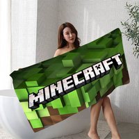 Sandbox Game M-Minecraft Microfiber Printed Beach Towel Mountain Climbing Yoga Beach Swimming Running Absorbent Soft Towel