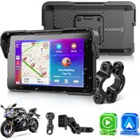 ESSGOO 5 Zoll Carplay Tragbares Motorrad-Navigationsgerät GPS Drahtloses Carplay Android Auto IP67 Tragbarer Motorrad-Monitor Bildschirm