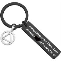 Sobriety Keychain Addiction Recovery Gift AA Alcoholics Anonymous Keyring New Beginnings 12 Steps Gifts