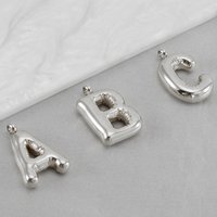 Dainty Alphabet Bubble Letter Charms for Women Girls Pendant Puffy Silver Color Jewelry Accessories for DIY Jewelry