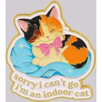 sorry i can't go Enamel Pin Cute Cat Brooch Pines Lapel Pins Badge on Backpack Clothing Accessories Fashion Jewelry Friends Gift