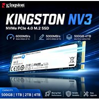Kingston NV3 PCIe 4.0 M.2 2280 NVMe SSD Internal Hard Drive 500GB 1TB 2TB Up to 6000Mb/s Original Solid State Drive Hard Disk