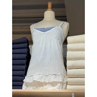Chic Texture Ruffles Hem Woman's Camisole Summer Sexy V-neck Backless Cotton Tank Tops Female White Simple Slim Long Camis Y2k