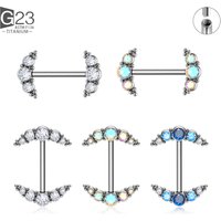 14G Nipple Rings G23 Titanium Barbell Zircon Nipple Shield Piercing for Women Girls Sexy Nipple Piercing Jewelry