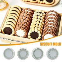 Jam Sandwich Flowers Cookie Cutter Mold 3D Biscuit Pressable Fondant Mould Baking Decor Cake New Stamp Year Supplies N6W0