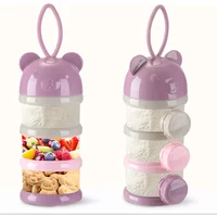 3 Or 4-layers Bear Style Portable Baby Food Storage Box Essential Cereal Cartoon Infant Milk Powder Toddle Snacks Container