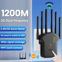Wzmacniacz WiFi Router Bezprzewodowy 1200Mbps 6 Anten Wzmacniacz Sygnału Sieciowego Powiększający Zasięg