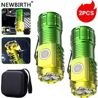 3LED Super Bright Flashlight Mini Burst Flash Torch Rechargeable Outdoor Waterproof Emergency Spotlight with Pen Clip Magnet
