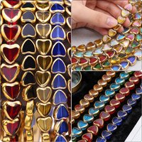 30PCS 8/10mm Heart Glass Pendants Love Beads Charms for Jewelry Making Bracelets Supplies Findings DIY Beaded Accessories