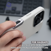 Aluminium Camera Button For iPhone 16 Pro Max Case Solid Leather Alloy Len Magnetic Wireless Charge Shockproof Cover For Magsafe