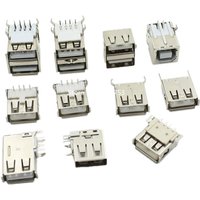 5PCS USB Interface Socket Type A Standard Port Female Male Solder Jacks Connector DIP Straight Vertical Bend Needle PCB Socket