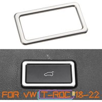1PC Stainless Steel Car Trunk Switch Button Frame Decoration Sticker Trim for Volkswagen VW T-ROC T ROC 2018-2022 Acc.