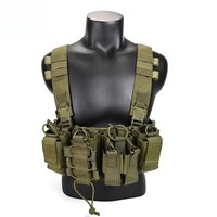 Lightweight D3 Tactical Chest Rig 1000D Polyester MOLLE with Detachable Mag Pouch for Airsoft Wargame EDC