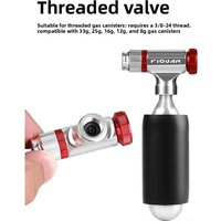 CO2 Pump Inflator for Bicycle Bike Pump Tire Tube Mini Hand Pump Aluminum 3/8-24 Screw Thread and 33/25/16/12/8g Gas Cylinder