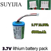 3.7V 6000mAh 1S2P 18650 Lithium Ion Rechargeable Battery 3.7V 6000mAh with PCB for Speakers Radios Headlights Toys Etc. 4.2V