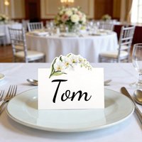 20/50/100pcs Wedding Banquet Seating Number Table Card Flowers Pattern Style Name Place Card Festival Party Card Invitation Card