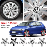 Cup Holders 4pcs 135mm Five Claws Car Wheel Center Cap Hub Covers Badge Logo 8R0601165 4F0601165N For Volkswagen VW Auto Accesso