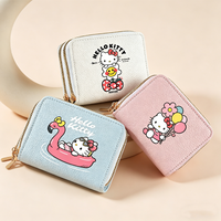 Hello Kitty Multi-functional Purse Printing Double-layer Wallet Aniem Convenient Card Holder Portable Zipper Coin Organizing Bag