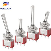 Mini Toggle Switch 3 Position 2 Position ON OFF ON DPDT SPST DPST 6A 125VAC 3A 250VAC Latching Flat Handle for Car Truck
