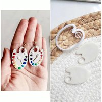 1pc Drawing Board Soft Pottery Clay Cutting Mold DIY Handmade Earrings Jewelry Pendant Making Tools Miniature Model