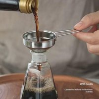 SUSU 1PCS Stainless Steel Funnel With Handle Small Metal Funnel For Filling Bottles Liquor Wine Oil Coffee Beans Kitchen Gadget